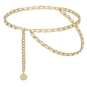 Women's Chain Belts Fashion Layered Flocking Cloth Belts Metal Waist Chain For💐